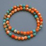 Beads "Variscite" (synthetic acrylic) orange, blue and white smooth round bead, diameter 6.5mm+/-, length 40cm +/- on fishing line