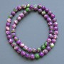 Beads "Variscite" (synthetic acrylic) purple, white and green smooth round bead, diameter 6.5mm+/-, length 40cm +/- on fishing line
