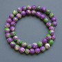 Beads "Variscite" (synthetic acrylic) purple, white and green smooth round bead, diameter 8.5mm+/-, length 40cm +/- on fishing line