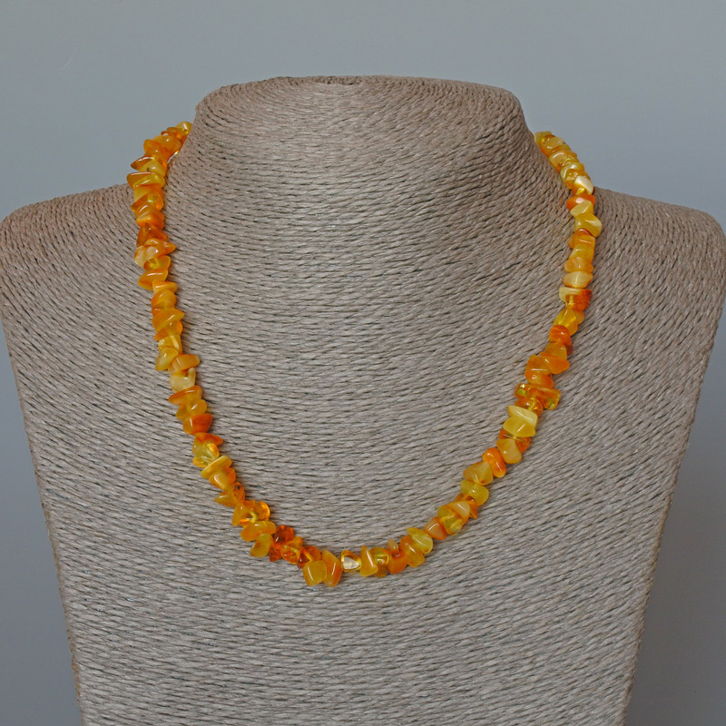 Amber Necklace, Chips, Diameter 7x4mm+-, Length 45cm+