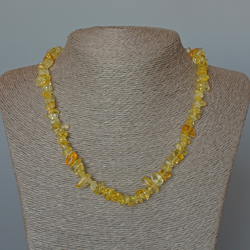 Citrine Necklace, Natural Stone Chips, Diameter 8x5mm+-, Length 48cm+