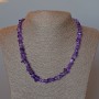 Amethyst Natural Stone Necklace, chips, diameter 7x3mm+/-, length 47cm+