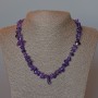 Amethyst Natural Stone Necklace, chips, diameter 9x5mm+/-, length 45cm+