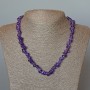 Amethyst Natural Stone Necklace, tumbled, diameter 8x4mm+/-, length 47cm+