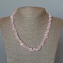 Rose Quartz Necklace, natural stone chips, diameter 9x4mm+/-, length 45cm+/- +5cm extension chain