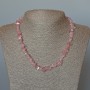 Rose Quartz Necklace, natural stone chips, diameter 7x2mm+/-, length 46cm+
