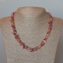 Strawberry Quartz Necklace, natural stone chips, diameter 8x3mm+/-, length 45cm+
