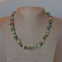 Green Jasper Necklace Natural Stone Chips, Diameter 9x4mm+/-, Length 47cm+