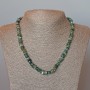Green Jasper Necklace Natural Stone Tumbled, Diameter 8x3mm+/-, Length 48cm+