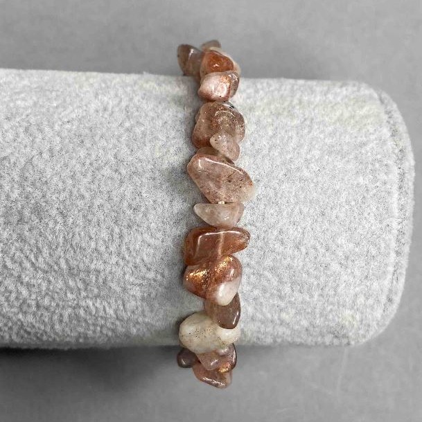 Heliolite Bracelet, natural stone chip, diameter 9x4mm+-, length 18cm (stretch)