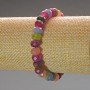 Tourmaline Bracelet Natural Stone Faceted Rondelle, Diameter 8x6mm+/-, Length 18cm (Stretch)