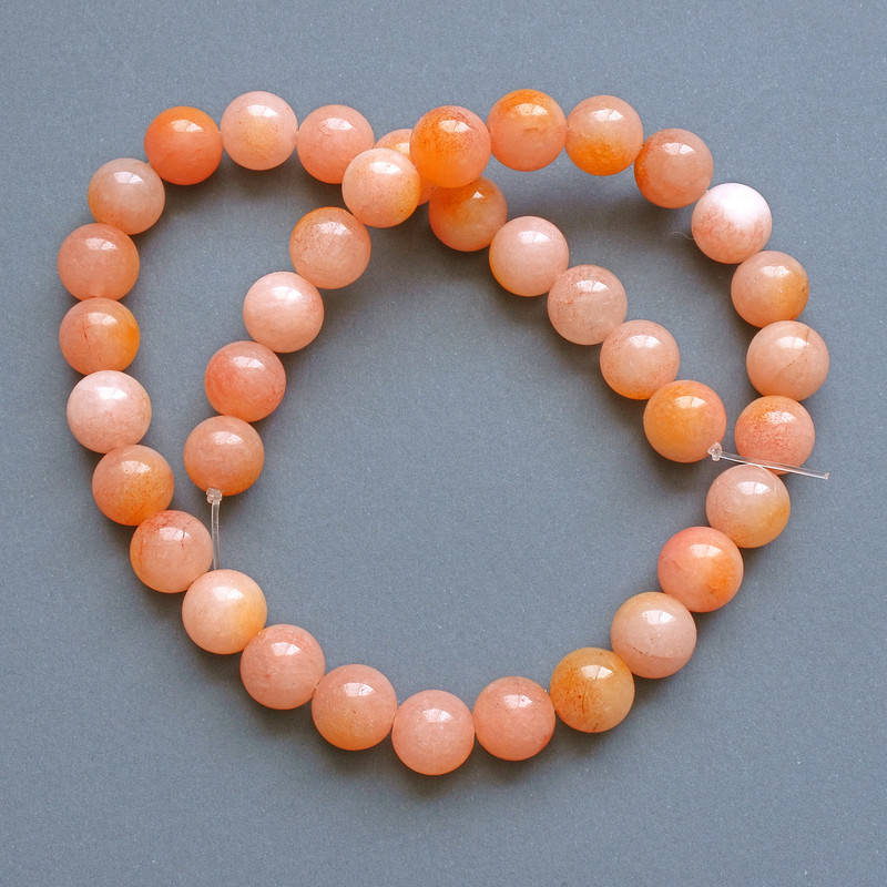 Dyed Quartz Beads Smooth Round, Diameter 8.5mm+/-, Length 38cm+/- on Nylon Thread