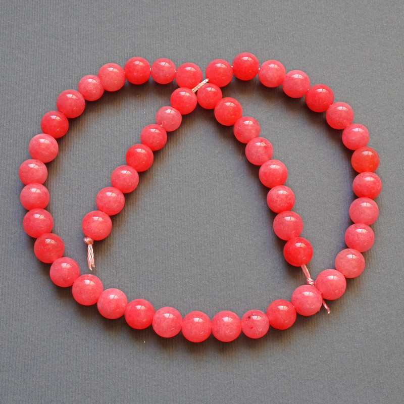 Tourmaline Beads Natural Stone Smooth Round, Diameter 8mm+/-, Length 38cm+/- on a Strand