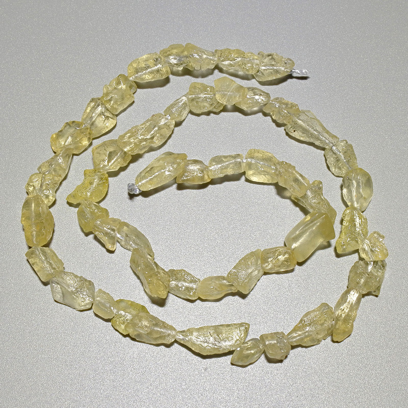 Citrine Quartz Beads Natural Stone Tumbled, Diameter 6x9mm+/-, Length 40cm+/- on a Strand