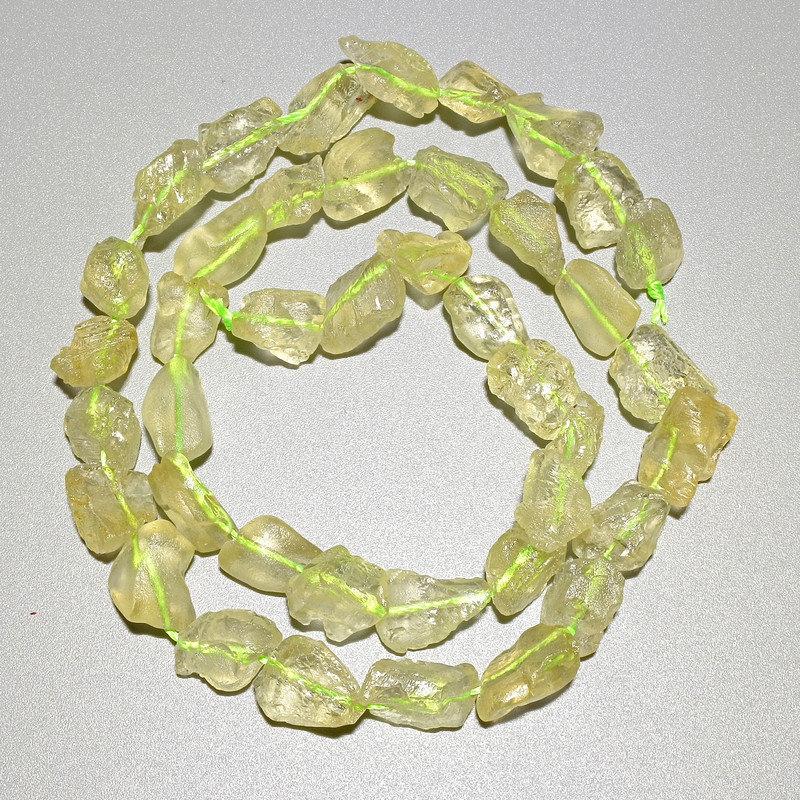 Citrine Quartz Beads Natural Stone Tumbled, Diameter 9x10mm+/-, Length 40cm+/- on a Strand