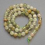 Phantom Quartz with Rutile Beads, natural stone, smooth round bead, diameter 6.5mm+-, length 39cm+- on a strand