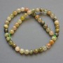 Phantom Quartz with Rutile Beads, natural stone, smooth round bead, diameter 8mm+-, length 39cm+- on a strand