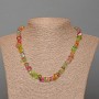 Multicolour Glass Necklace, Tumbled Beads, Diameter 8x4mm+-, Length 47cm