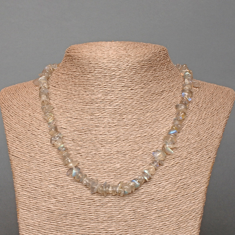 Labradorite Necklace, Natural Stone Chips, Diameter 7x3mm+-, Length 48cm