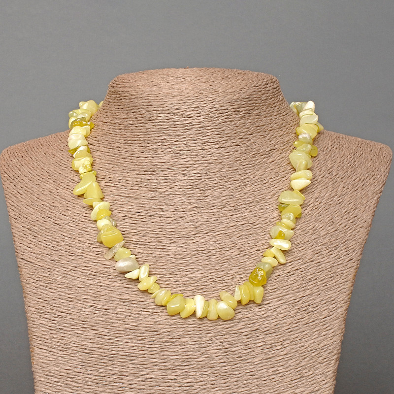 Jadeite Necklace, Stone Chips, Diameter 8x3mm+-, Length 47cm