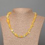 "Ukraine" Necklace, Aquamarine Natural Stone and Tinted Quartz Chips, Diameter 8x4mm+-, Length 48cm
