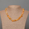 Yellow Agate Necklace, Natural Stone Chips, Diameter 8x4mm+-, Length 45cm +5cm Extension Chain