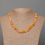 Yellow Agate Necklace, Natural Stone Chips, Diameter 8x4mm+-, Length 45cm +5cm Extension Chain