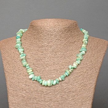 Amazonite Natural Stone Chip Necklace, Diameter 7x3mm+/-, Length 48cm