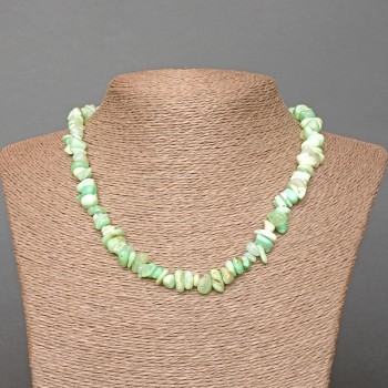 Amazonite Natural Stone Chip Necklace, Diameter 7x3mm+/-, Length 47cm