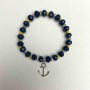 Czech Crystal Bracelet, blue and yellow faceted rondelle, diameter 8x6mm, 3.5x3mm+-, length 18cm (stretch) with metal inserts