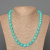 Necklace Aquamarine natural stone smooth round bead, diameter 10mm+-, length 51cm+
