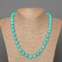 Necklace Aquamarine natural stone smooth round bead, diameter 10mm+-, length 51cm+