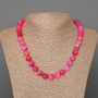 Necklace Agate Raspberry Matte natural stone smooth round bead, diameter 10mm+-, length 48cm+
