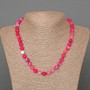Necklace Agate Raspberry Matte natural stone smooth round bead, diameter 8mm+-, length 49cm+