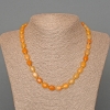 Yellow Agate Necklace, natural stone oval beads, diameter 8x10mm+/-, length 48cm+
