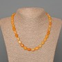 Yellow Agate Necklace, natural stone oval beads, diameter 8x10mm+/-, length 48cm+
