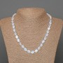 Moonstone (Synthetic) Necklace, oval beads, diameter 8x10mm+/-, length 48cm+