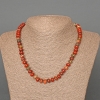 Red Jasper Necklace, natural stone smooth rondelle beads, diameter 8x5mm+/-, length 46cm+