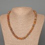 Picasso Jasper Necklace, natural stone smooth rondelle beads, diameter 8x5mm+/-, length 47cm+