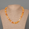 Yellow Agate Necklace, Natural Stone Smooth Rondelle, Diameter 8x5mm+-, Length 46cm+