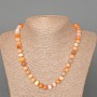 Carnelian Necklace, Natural Stone Smooth Rondelle, Diameter 9x7mm+-, Length 49cm+