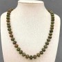 Heliotrope Jasper Necklace natural stone smooth rondelle, diameter 9x7mm+/-, length 48cm+