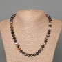 Agate Necklace, Natural Stone Smooth Rondelle, Diameter 9x7mm+/-, Length 49cm+