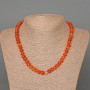 Carnelian Necklace natural stone smooth rondelle, diameter 8x5mm+/-, length 46cm+