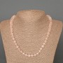 Rose Quartz Necklace natural stone smooth rondelle, diameter 9x7mm+/-, length 49cm+