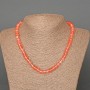 Chalcedony Necklace, Natural Stone Smooth Rondelle, Diameter 8x5mm+/-, Length 46cm+