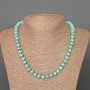 Turquoise (Synthetic) Necklace, smooth rondelle, diameter 9x6mm+-, length 48cm+