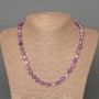 Amethyst Necklace, natural stone faceted rhombus, diameter 8x8mm+-, length 49cm, with seed beads