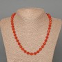 Carnelian Necklace, natural stone faceted rhombus, diameter 8x8mm+-, length 49cm, with seed beads