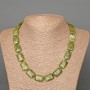 Jadeite Necklace, natural stone rectangular beads, diameter 13x18mm+-, length 48cm